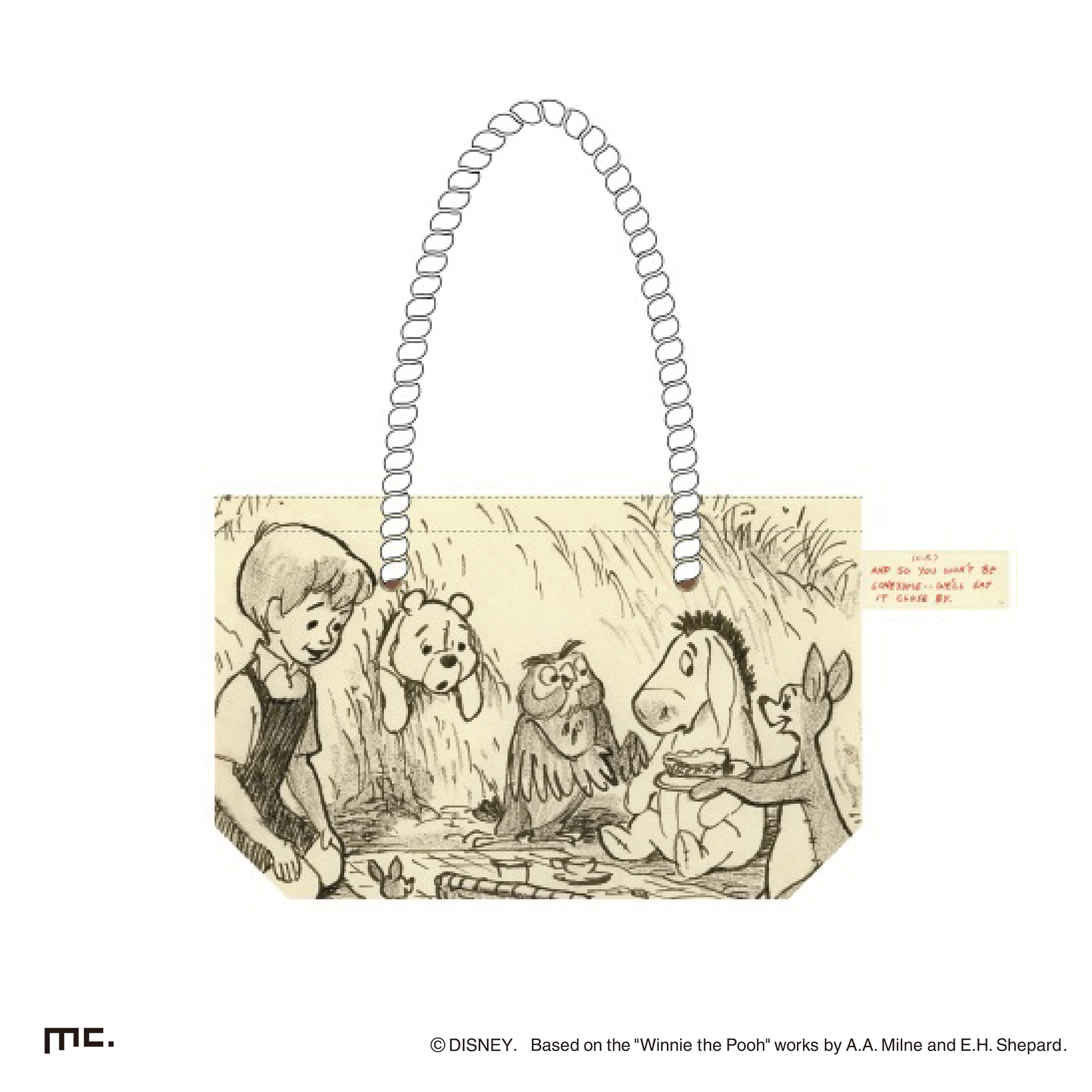 トートバッグ　ピクニック プーさん