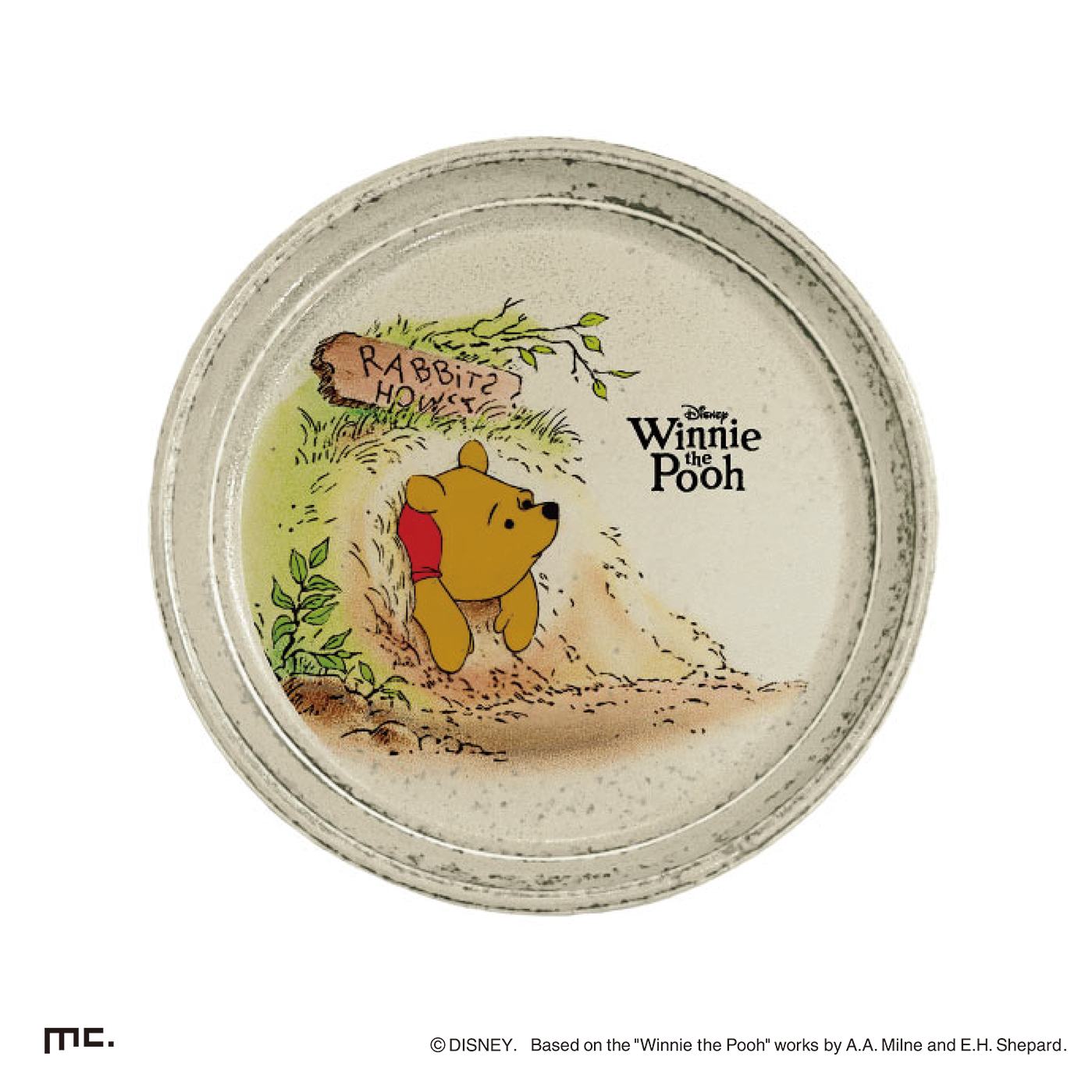 丸型プレート　 穴 プーさん