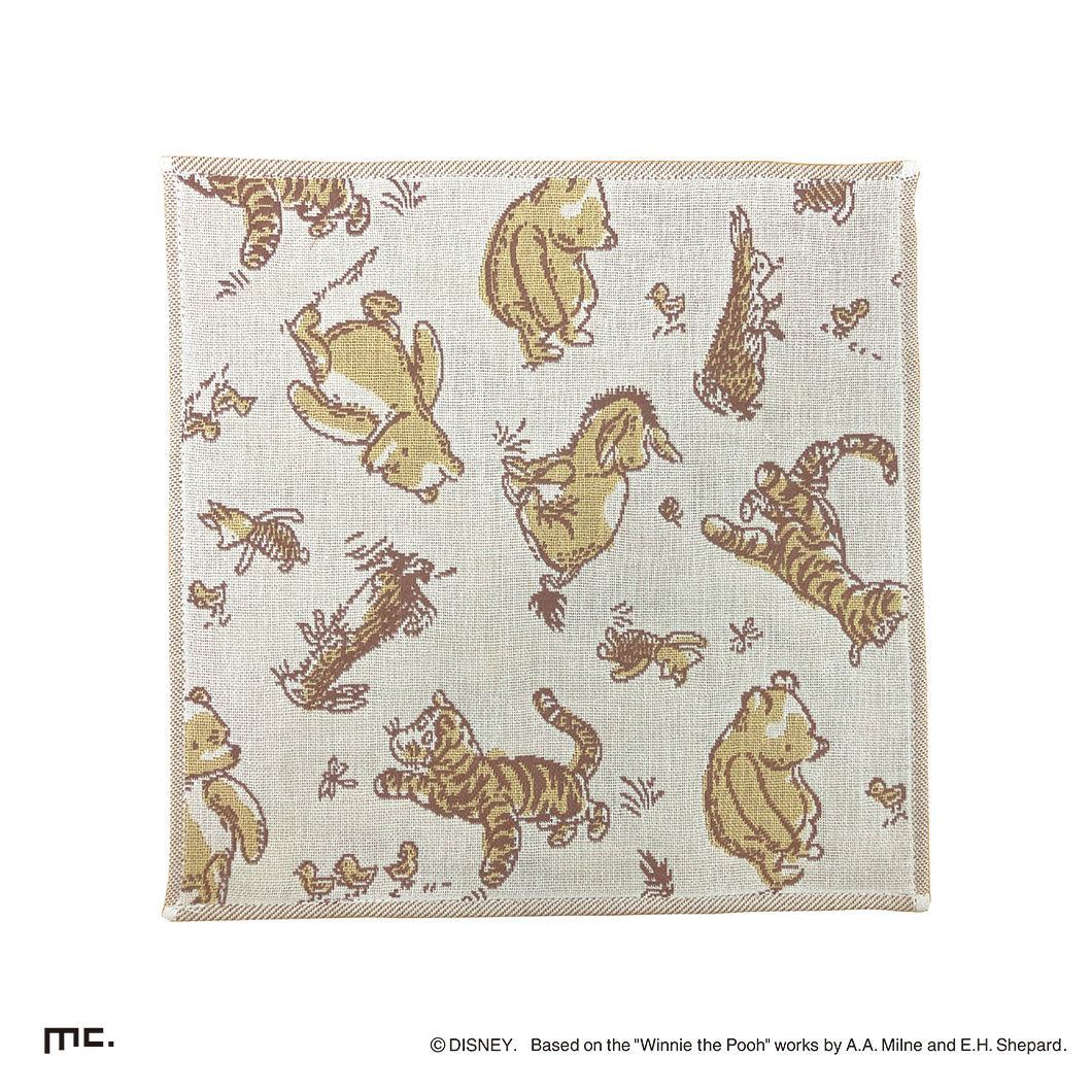 プーさん100th ミニタオル　ベージュ