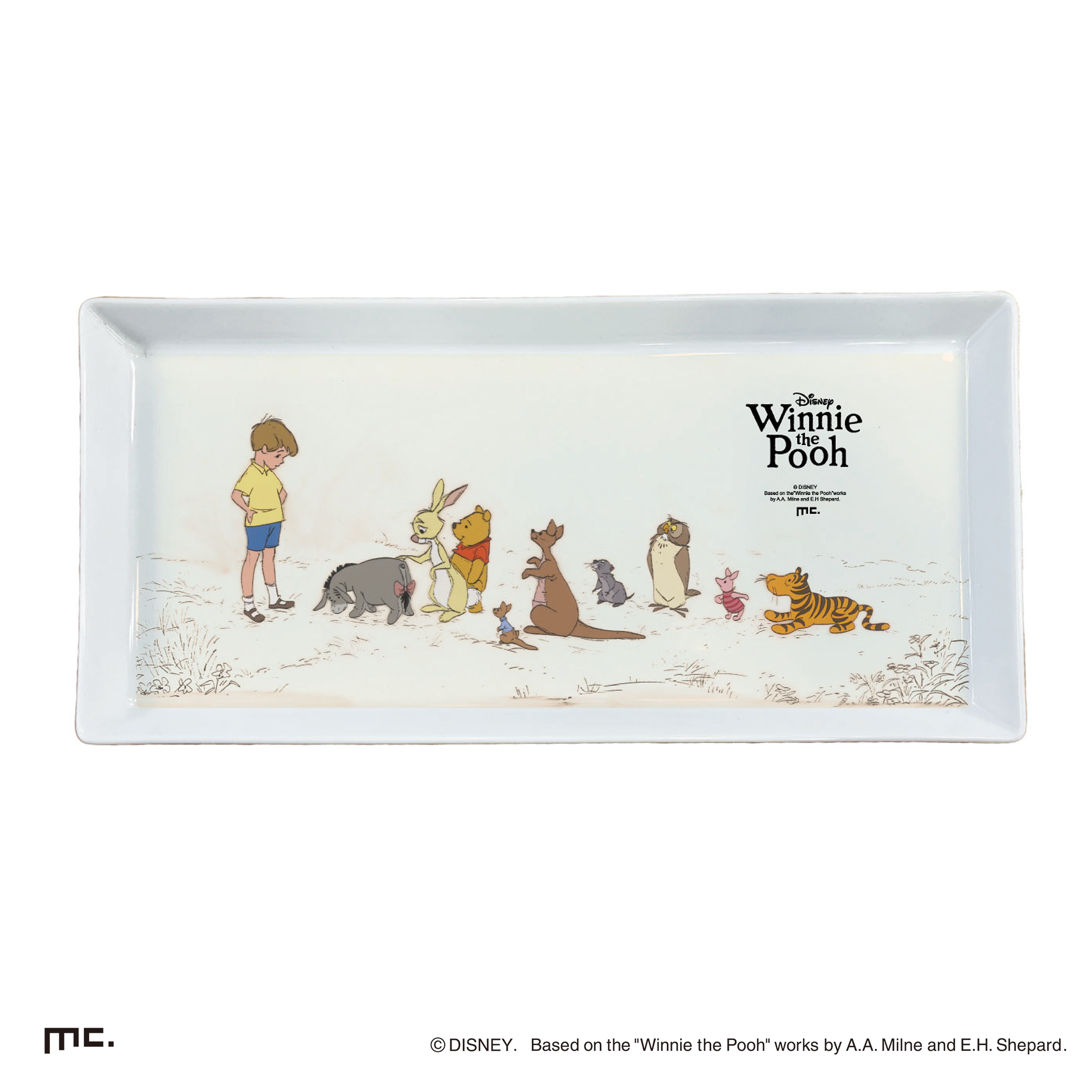 長方形プレート　整列 プーさん＆フレンズ