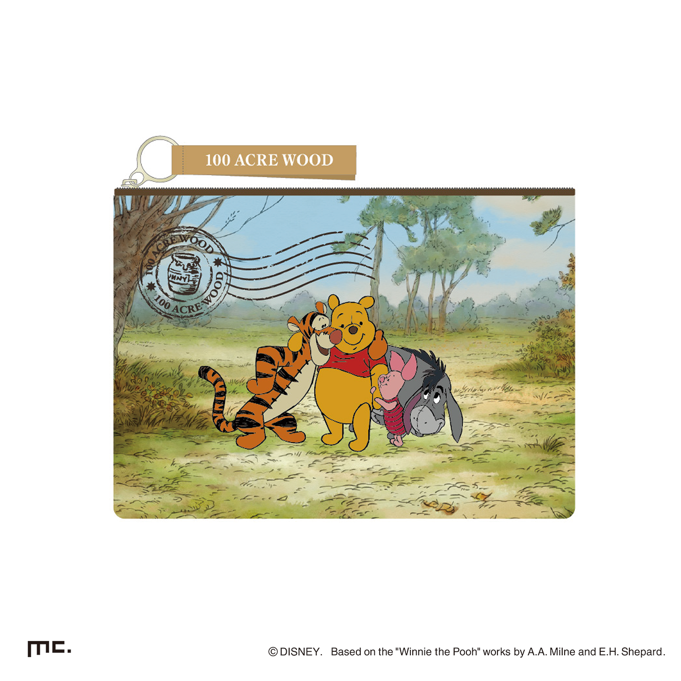 フラットポーチ　集合 プーさん＆フレンズ