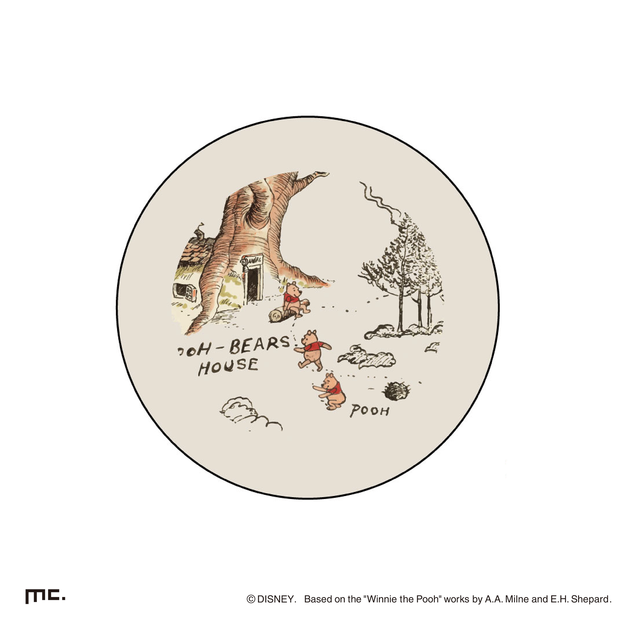 豆皿　 地図 プーさん