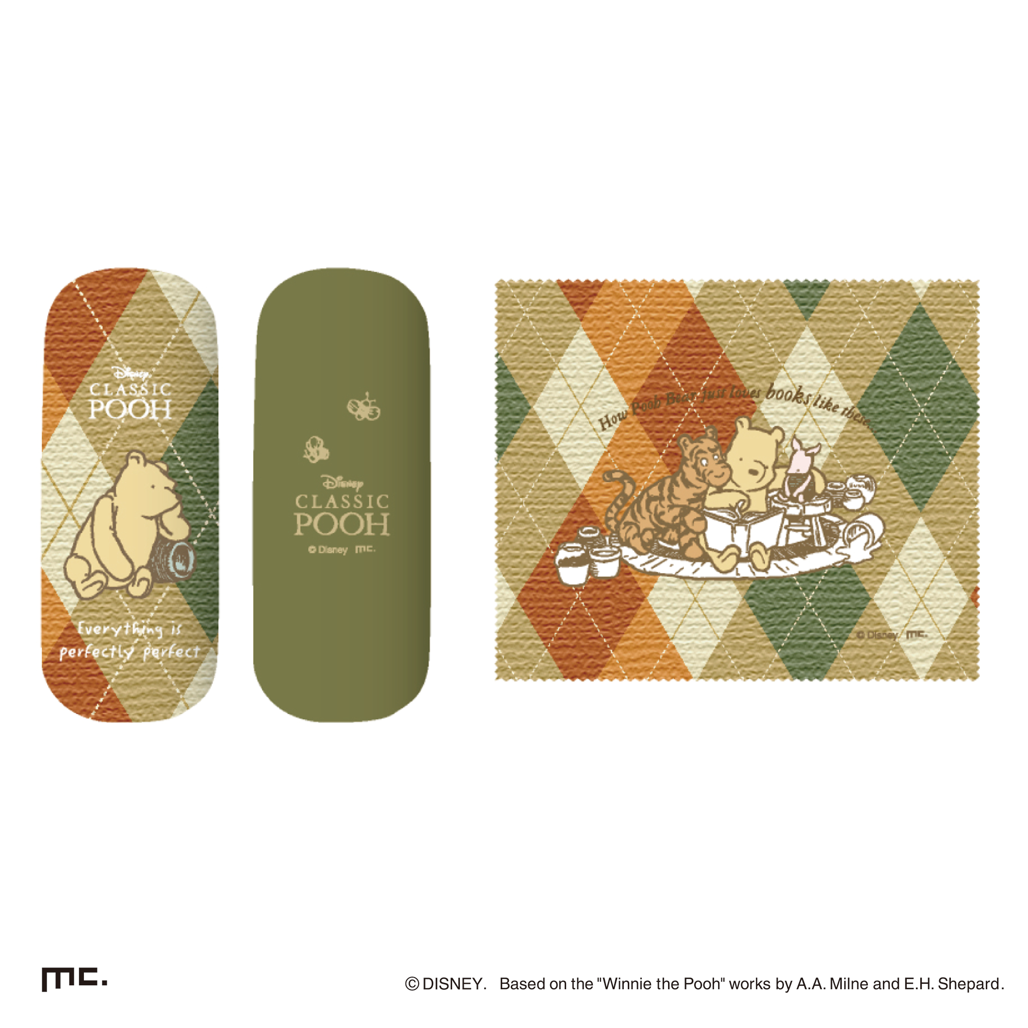 メガネケース　チェック プーさん